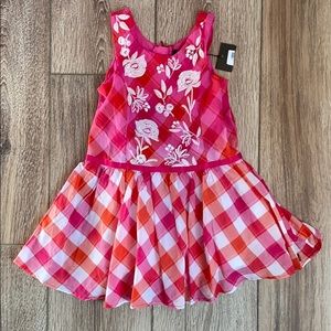 NWT Catimini Hot Pink Gingham Dress